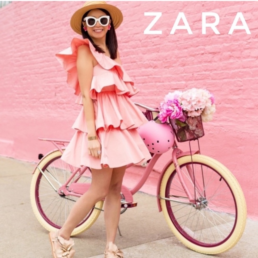 ZARA LIMITED EDITION RUFFLED ASYMMETRIC DRESS - Picture 8 of 17